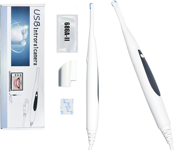20 Million Pixel Intraoral Camera, 4.8mm Ultra-Thin Lens, 8 Led Light Sources Super Clear Button Driver, Works with Eaglesoft, Dexis, Apeteryx, Carestream, Tigerview and More
