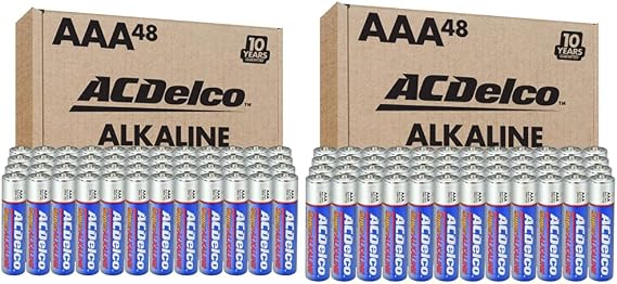 ACDelco 48-Count AAA Batteries, Maximum Power Super Alkaline Battery, 10-Year Shelf Life & ACDelco 48-Count AAA Batteries, Maximum Power Super Alkaline Battery, 10-Year Shelf Life