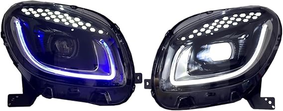 Headlight Assemblies Headlight Assembly for Benz For Smart 453 For Fortwo For Forfour 2015-2019 Car Headlights Front Light(White blue)
