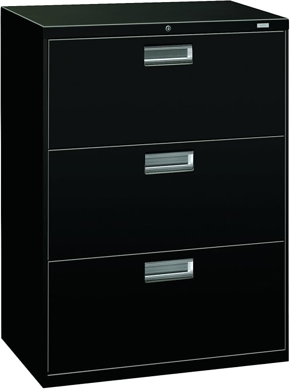 HON 673LP 600 Series 30-Inch by 19-1/4-Inch 3-Drawer Lateral File, Black