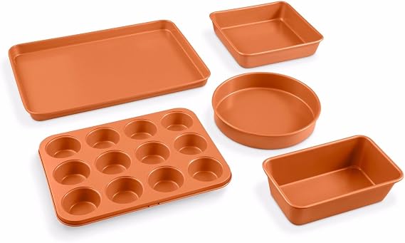 Gotham Steel 10 Piece Nonstick Copper Ultimate Bakeware Set Brown