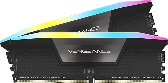 CORSAIR Vengeance RGB DDR5 RAM 32GB (2x16GB) Up to 6000MHz CL36-44-44-96 1.35V Intel XMP 3.0 Computer Memory Black (CMH32GX5M2E6000C36)