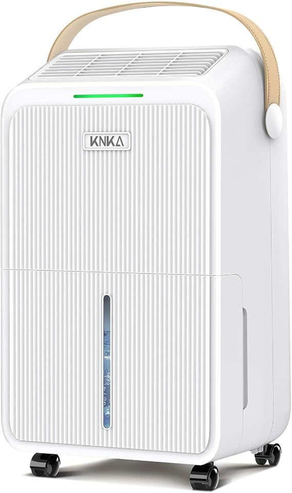 KNKA 2500 Ft2 Max 34 Pints Dehumidifier for Basement with Drain Hose, White