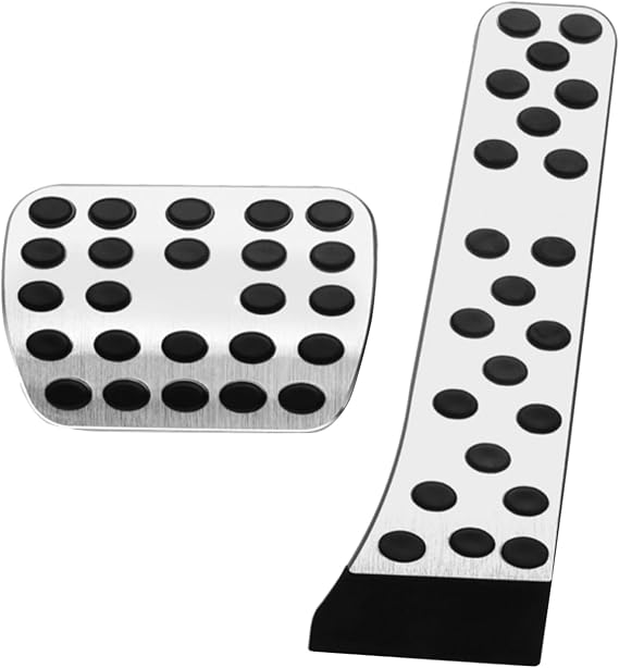 ITrims Car Accessories for Mercedes-Benz E-Class W214 2024 2025 Pedals Set Non-Slip Performance Foot Pedal Pads Covers Anti-Slip Accelerator Foot Pedals Car Replacement Aluminum 2PCS LHD (Silver)