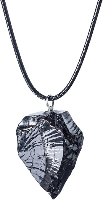 Elite Shungite Necklace - Harmonizing Shield Defense - Wearable Shungite Crystal - Type I Shungites Stones from Russian Mine