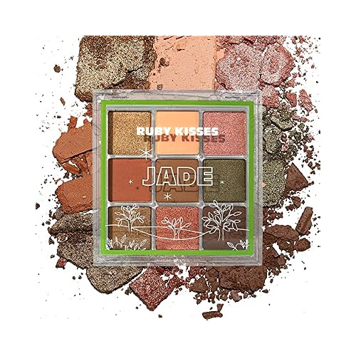 Ruby Kisses Eyeshadow Palette Highly Pigmented Eye Makeup Matte to Shimmers Jade