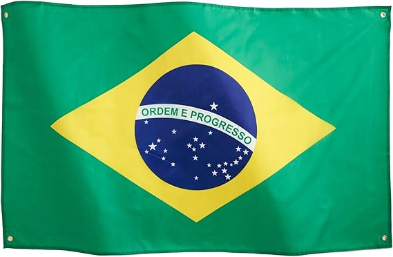 Runesol Brazil Flag 3x5, 91x152cm, Bandeira do Brasil, 4 Grommets, Brass Eyelet in Every Corner, Sao Paulo Anniversary, Carnival, Brazilian Banner, Football Supporters, Premium Flags, Waterproof
