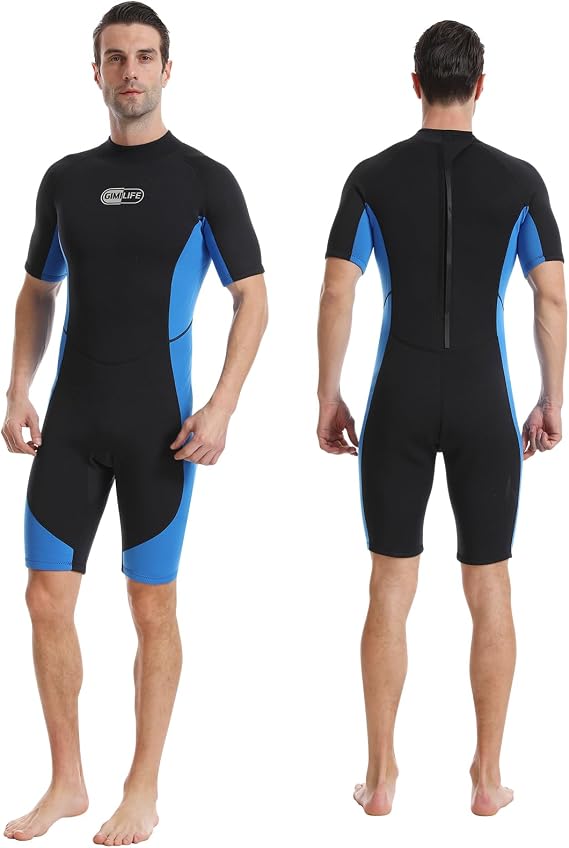 Gimilife Wetsuits for Men Women, Mens 3MM Shorty/FullWetsuit Neoprene Wetsuit Womens Full Body in Cold Water Keep Warm for Diving Surfing Snorkeling Kayaking