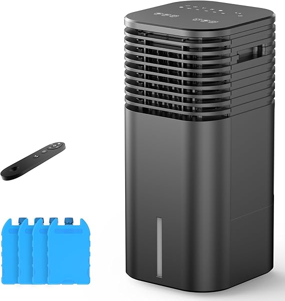 Evaporative Portable Air Conditioner, 120Swing, 3 Speeds & 3 Modes, 2 Gallon Water Tank & 4 lce Boxes 11