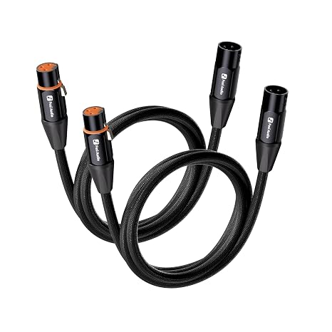 Fosi Audio XLR Cable 4ft, 2 Pack Cables for ZA3 ZD3 Amplifier DAC Preamp Microphone