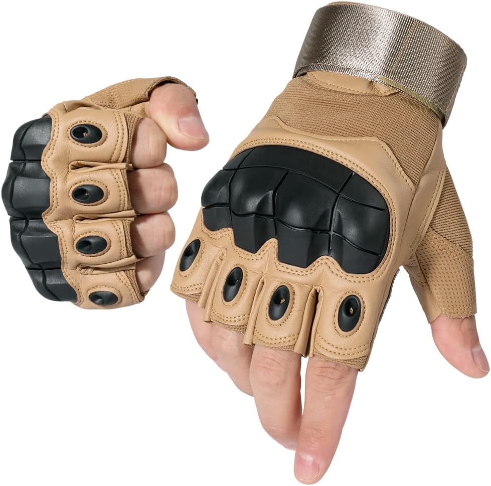 WTACTFUL Tactical Fingerless Gloves for Motorbike Motorcycle Cycling Climbing Hiking Hunting Gloves