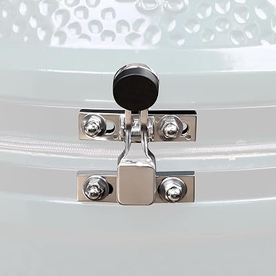 Vankey Latch Assembly for Large Big Size Green Egg, Zinc Alloy Hinge Band Latch Assembly Replacement Parts to Improve Seal, Compatible with Fiberglass Gasket, One-Handed Operation