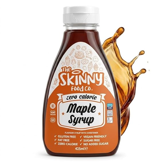 The Skinny Food Co Maple Syrup, Sugar Free & Zero Calorie, 14.4 fl oz - Keto Pancake Syrup for Waffles, Oatmeal, Coffee & Baking - Vegan, Gluten Free, Low Carb