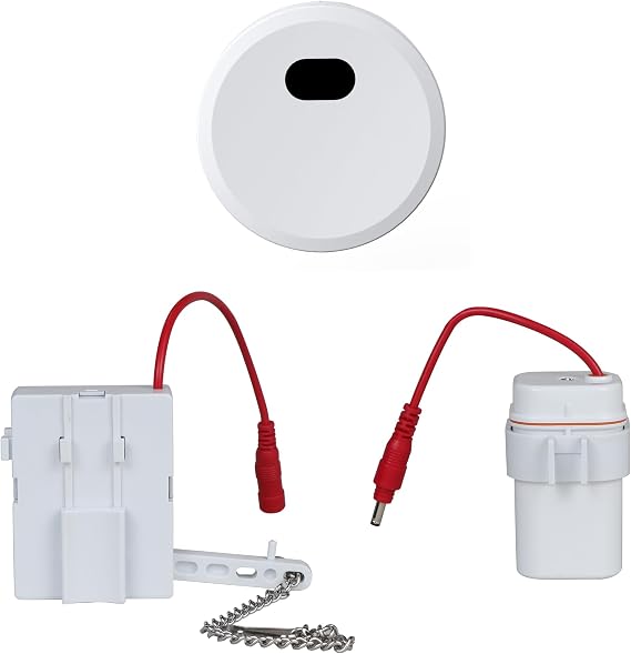 Automatic Toilet Flusher Kit, Touchless Motion Sensor Flush for Toilet, 12 Sensor Range, Battery-Powered, Easy Install, Compatible with Most Toilets CN27B KERDE