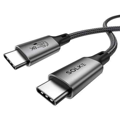 USB4 USB-C Kablo 1.8 m 240W 40Gbps 8K 60Hz 4K 144Hz Thunderbolt 3/4 Uyumlu Type-C Hızlı Şarj Veri Görüntü ve Ses Aktarım Kablosu