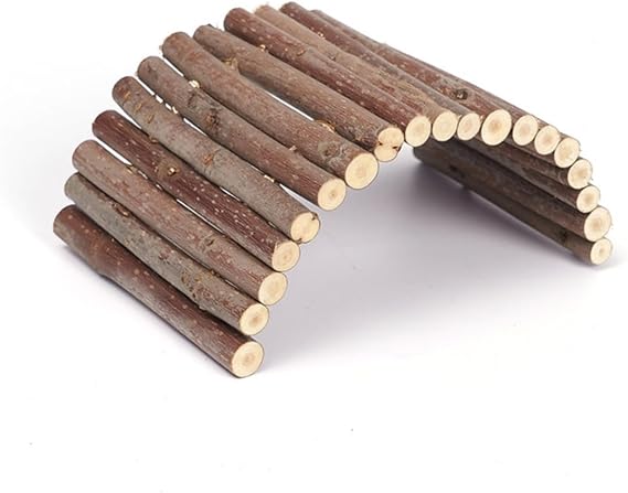 Hermit Crab Hideout, Hermit Crab Climbing Toys, Wooden Reptile Hideout, Climb Bridges for Lizard Chameleon Hamster Rats Chinchilla Guinea Pig Rabbit Bearded Dragon (4 x 8 inches)