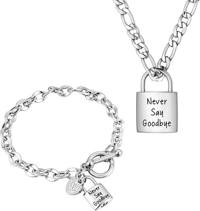 abooxiu Lock Urn Necklace for Ashes Lock Urn Bracelet for Ashes