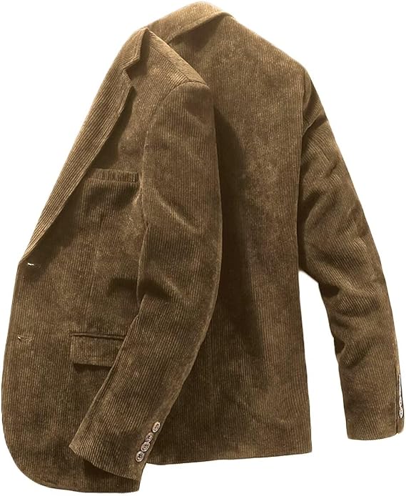 ONAXTDA Corduroy Blazer Jacket for Men Slim Fit Business Casual Sport Coats