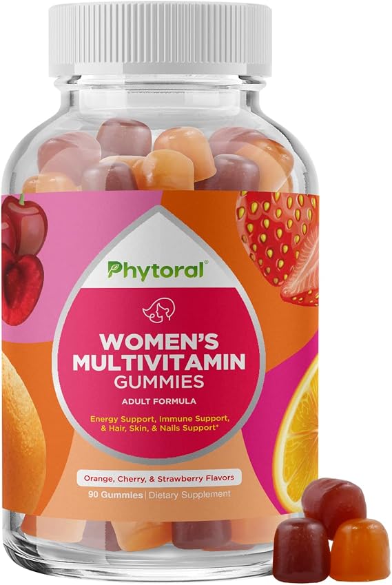Phytoral Womens Multivitamin Gummy Vitamins for Adults - Natural Multivitamin for Women Gummies and Natural Immune System Booster - Womens Gummies Adults Complete with Zinc - 90 Count