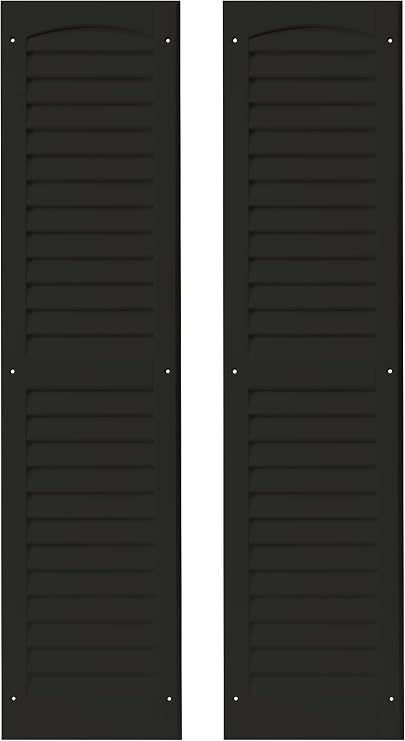 9" x 36" Black Louvered Shed Shutters, 1 Pair