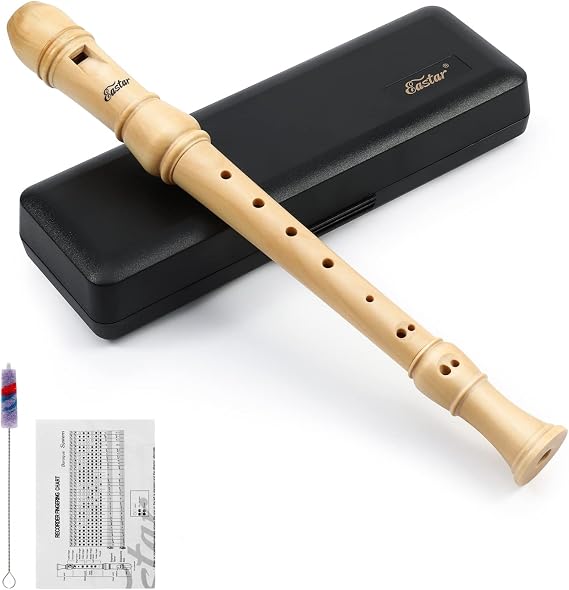 Eastar German Maple Wooden C Soprano Recorder Kid Beginners Kit, ERS-31GM