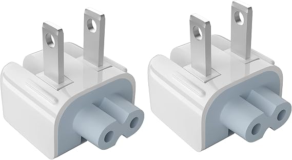 2 Pcs Mac Duckhead Adapter Wall Plug Head for MacBook Power Adapter Brick | US Standard for iBook iPhone iPod Foldable Replacement