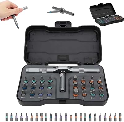 24 in 1 Screwdriver, 24 in 1 Screwdriver Set, DIY Multifunction Ratchet Tool with Removable T Handle