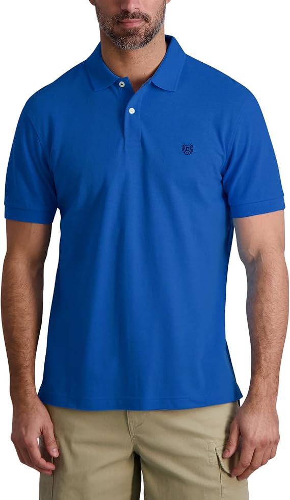 Chaps Men's Polo Shirt - Classic Fit Cotton Collared Short Sleeve Mens Golf Shirts - Casual Work Shirts for Men (S-2XL)