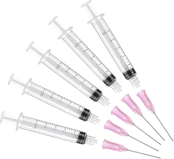 5 Pack 5ML/CC Premium Ink Filling Syringe with Blunt Needle Tip for Fountain Pen