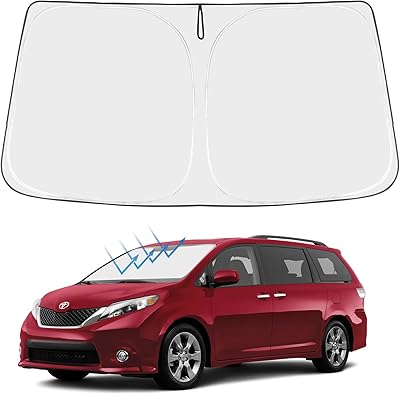 Proadsy Front Windshield Sun Shade Foldable Sunshade Protector Custom Fit 2011-2020 Sienna Accessories 2026 Upgrade