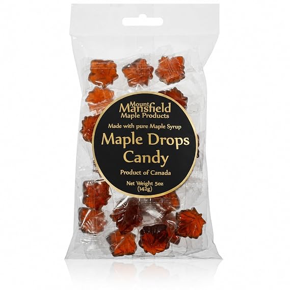 Mansfield Maple Hard Candy Made with REAL Maple Syrup (5oz Cellophane Bag) -Packaging may vary