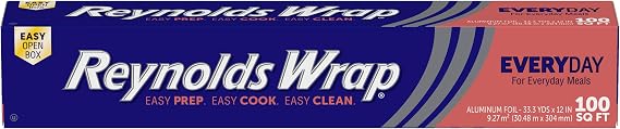 Reynolds Wrap Everyday Strength Aluminum Foil Roll, 12 Inch Wide, 100sq ft