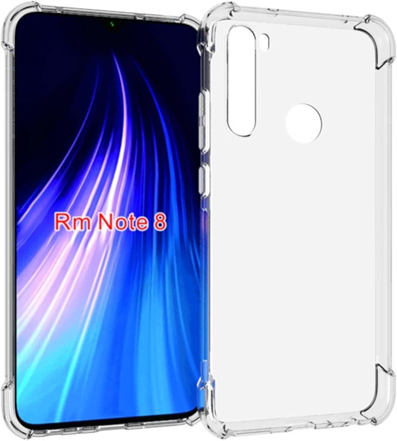 HUANGTAOLI Case Compatible with Xiaomi Redmi Note 8, Slim Soft TPU Shockproof Anti-Scratch Phone Case Cover with Reinforced Corner Bumper Transparent