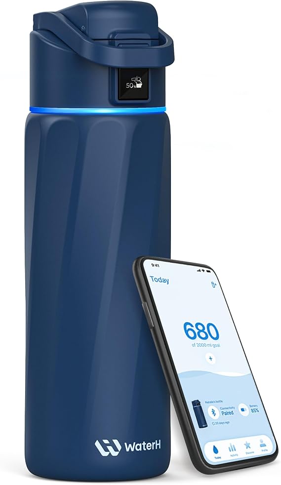 WaterH BOOST Smart Water Bottle Tracker with Reminder to Drink Water, 24oz