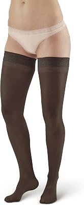 Ames Walker AW 74 Soft Sheer Thigh Highs wBand 8-15 mmHg