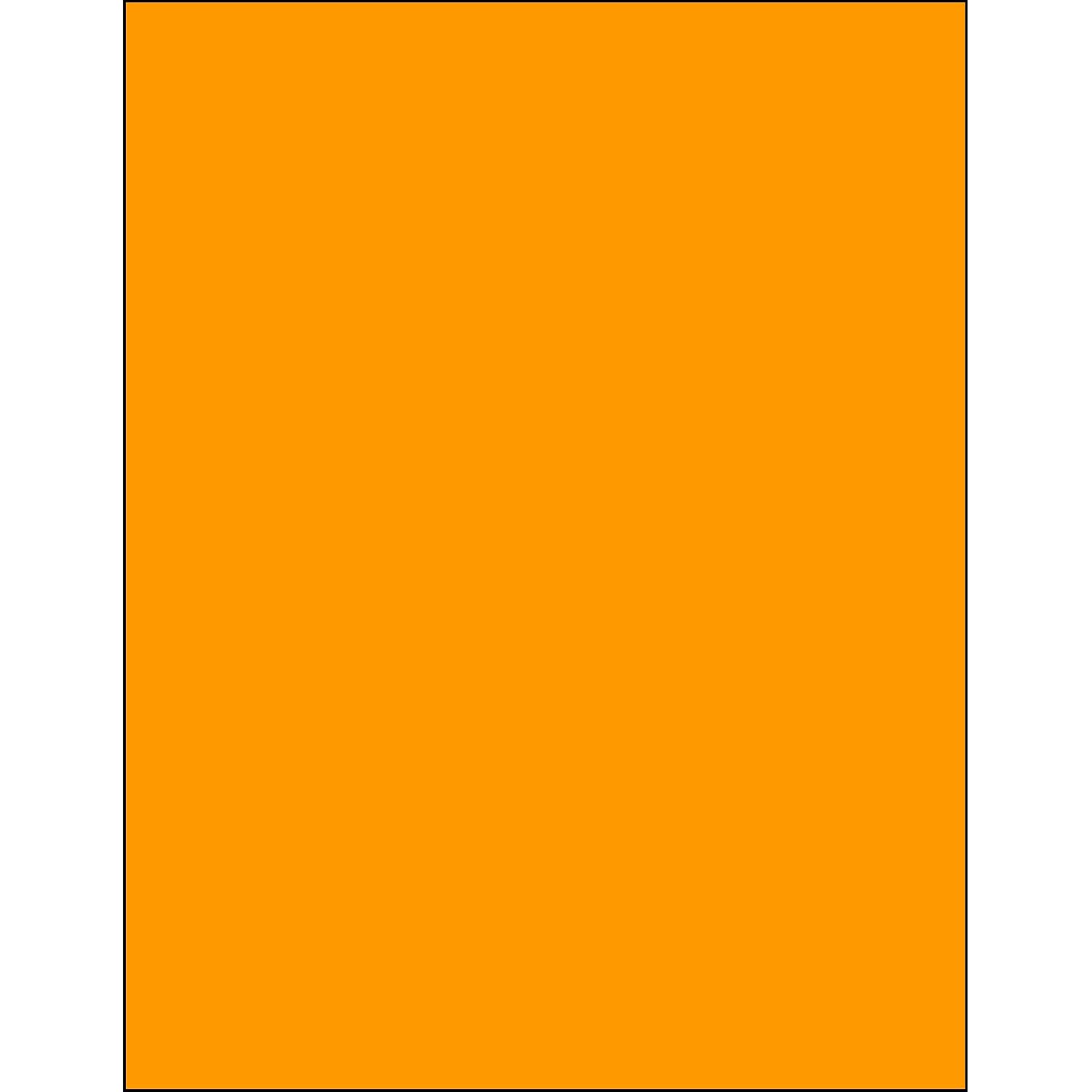 Aviditi Tape Logic 8 12" x 11" Fluorescent Orange Shipping Labels, for Laser & Inkjet Printers, Permanent Adhesive, 8 12" x 11" Sheet, 1 Labels Per Sheet, 100 Sheets
