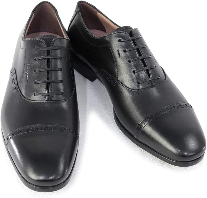 Salvatore Ferragamo 0735220 NERO 22SS Men's Business Shoes, Oxford Cap Toe, Black 6.5EEE Size, Black