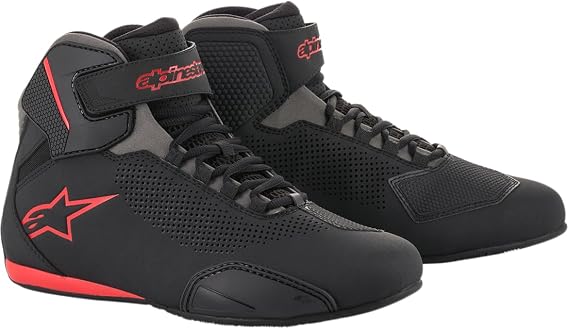 Alpinestars Men's Sektor Vented Street Motorcycle Shoe, Black/Gray/Red, 11