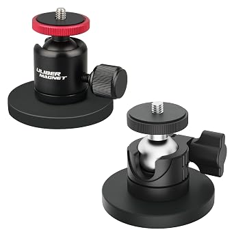 ULIBERMAGNET Black Magnetic Camera Mount, Strong Magnetic Mount with 360 Rotation Ball Head,