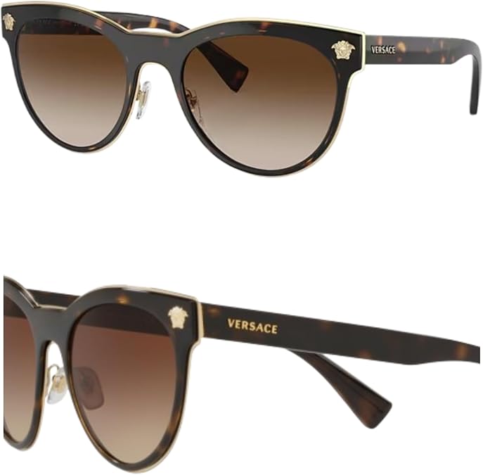 VERSACE VE2198 Phantos Shape Metal Sunglasses 54mm
