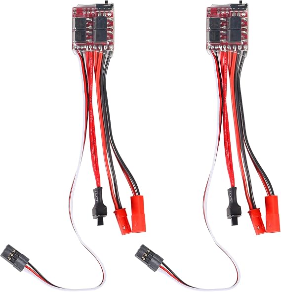 2Pcs 20A Brushed ESC Motor Speed RC 2KHz Forward Reverse Brush Brake 4.8V-8.4V Electric Speed Controller for DIY RC Car Truck Boat Remote Control