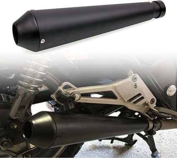 Sporacingrts Stainless Steel Motorcycle Exhaust Muffler Black