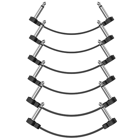 6-Pack OFC Guitar Patch Cables, 5-Inch 1/4" TS Pedalboard Set