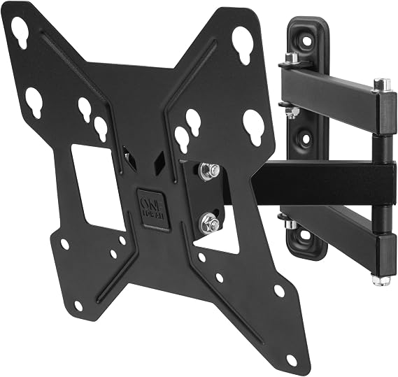 One For All Full Motion TV Bracket Swivel (180) Tilt (15) Wall Mount Screen Size 13-40 Inch - for All Types of TVs Max Weight 30kgs VESA 75x75 to 200x200 - Free Toolbox app Black WM2251