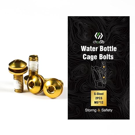 Bike Bottle Cage Bolts, Water Bottle Holder Screws for MTB/Bicycle/Mountain Bike/E-Bike/Gravel/BMX (Red/Orange/Blue/Green/Coloured/Gold)