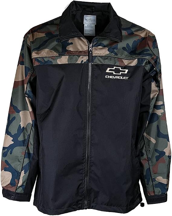 David Carey Originals Officially Licensed Chevrolet Windbreaker for Men (Camo)