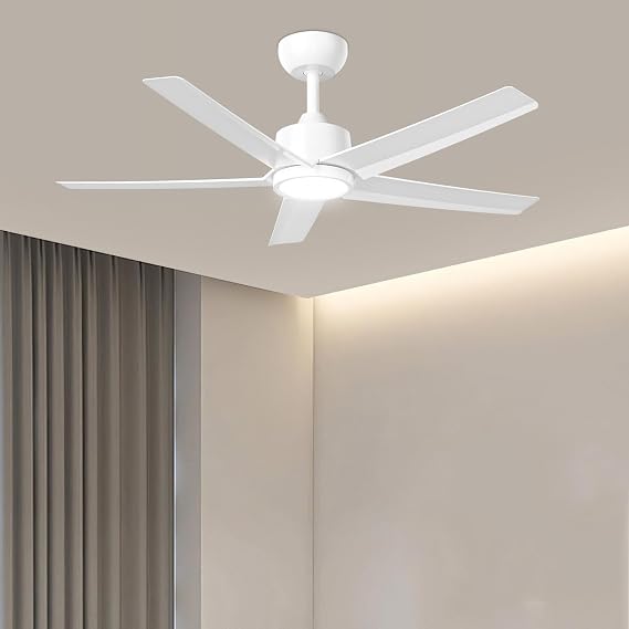 ocioc 44 inch Ceiling Fans with Lights and Remote,White,Powerful Airflow