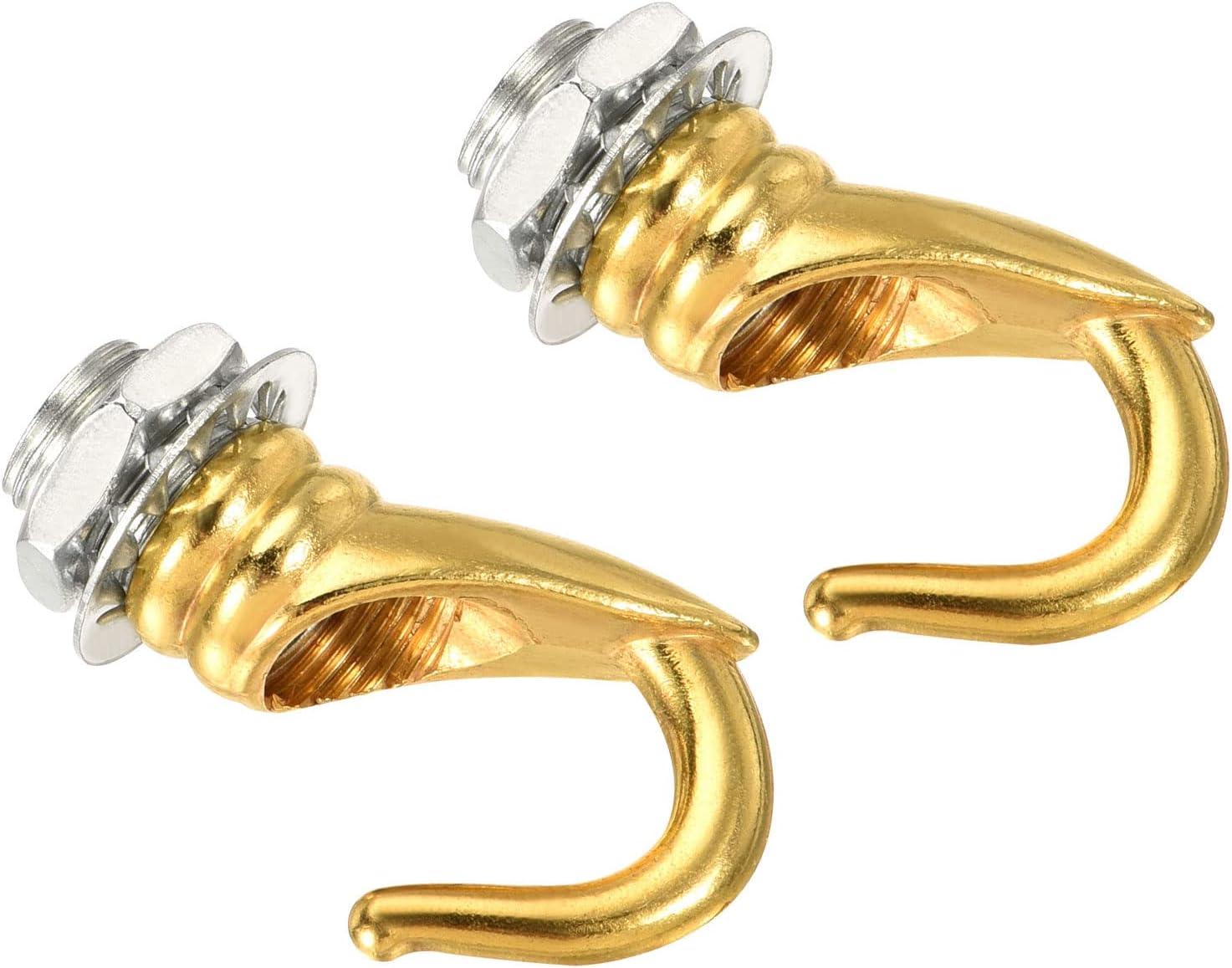 YOKIVE 2 Pcs Alloy M10 Ceiling Hook, Electroplate Pendant Fixtures Hanger | Hanging Chandelier Light, Great for Home Electrophoretic Gold, 0.91x1.22-Inch