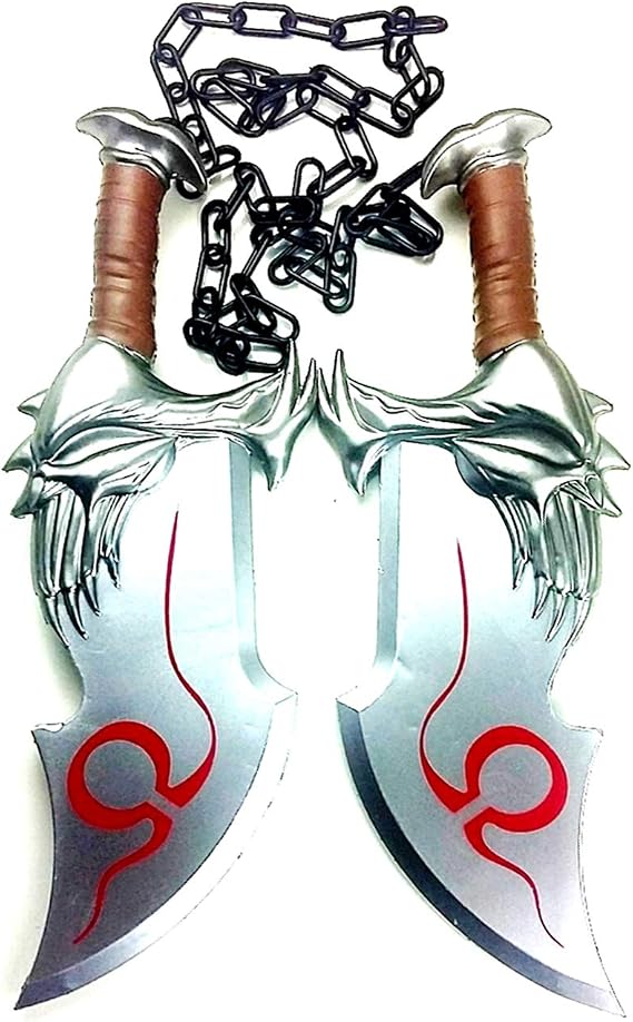 God of War Swords Kratos Blades of Chaos High Density Foam 1:1 Scale Props Silver
