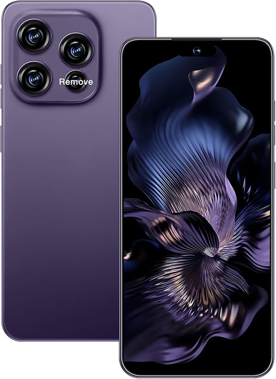 16PM 5G Unlocked Smartphone,12GB+512GB 7000mAh Fully Cell Phone for Android 14, 6.99" HD Screen Unlocked Cell Phone, 68MP+108MP Dual Camera/Dual SIM/Fingerprint(Deep Purple)